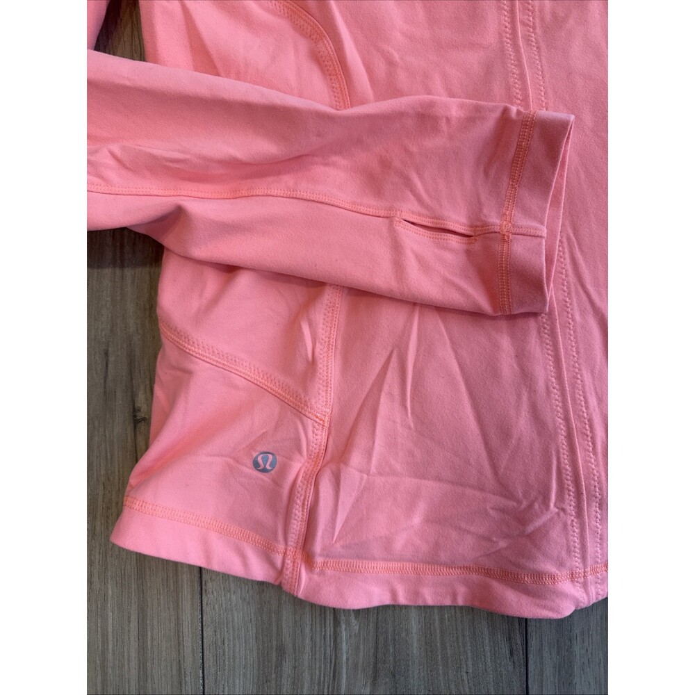 LULULEMON sz 12 DEFINE Jacket SUNNY CORAL Tangerine Peach Athletic Stretch *Luon - Picture 9 of 9